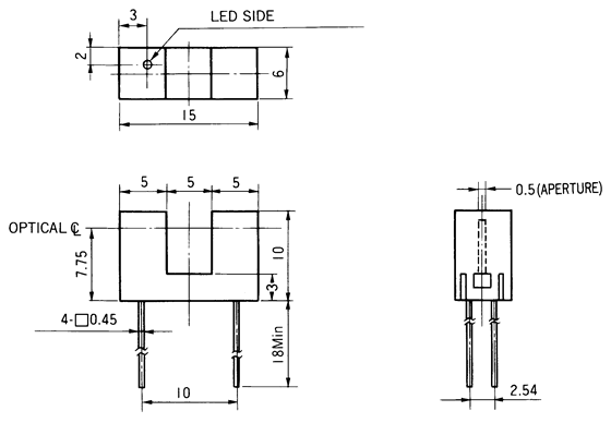 光電傳感器（光學(xué)傳感器）OJ-1302尺寸規(guī)格
