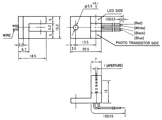 光電傳感器（光學(xué)傳感器）OJ-3302尺寸規(guī)格