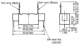 高壓PM系列干簧繼電器（磁簧繼電器/舌簧繼電器）尺寸