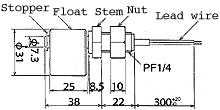 液位開關(guān)（液位傳感器/水位開關(guān)）MFS21-E-2尺寸規(guī)格